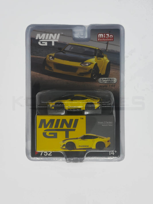 Nissan Z Pandem Ikazuchi Yellow 1:64 scale model car - Mini GT