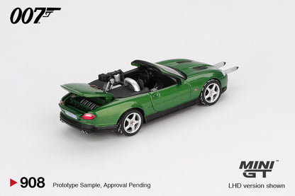 back perspective view of Jaguar XKR Die another day english Blister packaging 1:64 scale model car - Mini GT