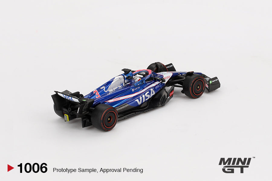 Back perspective view of RB VCARB 01 #3 Daniel Ricciardo 2024 F1 2024 Bahrain GP 1:64 scale model car 1:64 scale model car - Mini GT