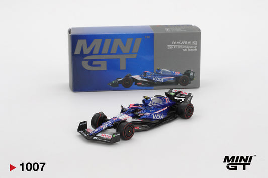 Box RB VCARB 01 #22 Yuki Tsunoda 2024 F1 2024 Bahrain GP 1:64 scale model car - Mini GT