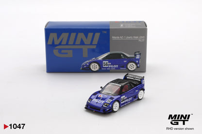Box of Mazda AZ-1 Liberty Walk LB40 PILOT 1:64 scale model car - Mini GT