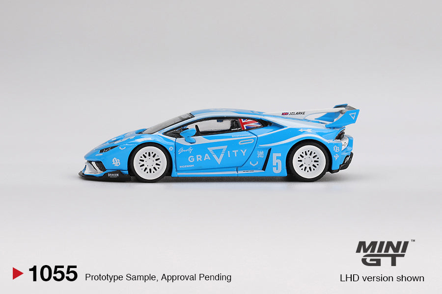 side view of LB★WORKS Lamborghini Huracán GT GRAVITY 1:64 scale model car - Mini GT product code MGT01055