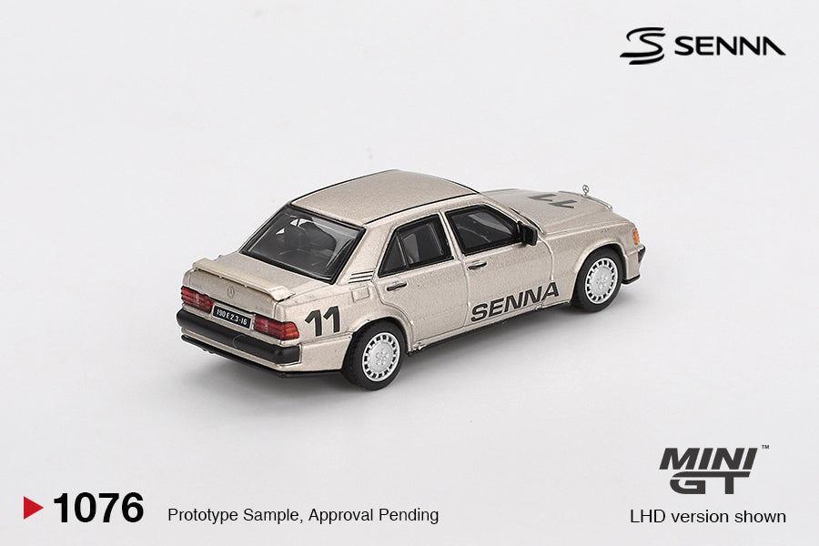 Mercedes-Benz 190 E 2.3-16 #11 Ayrton Senna 1984 Nürburgring Race of Champions w/ Figure 1:64 scale model car - Mini GT