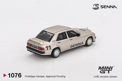 Mercedes-Benz 190 E 2.3-16 #11 Ayrton Senna 1984 Nürburgring Race of Champions w/ Figure 1:64 scale model car - Mini GT