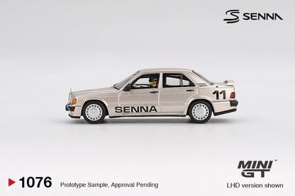 Mercedes-Benz 190 E 2.3-16 #11 Ayrton Senna 1984 Nürburgring Race of Champions w/ Figure 1:64 scale model car - Mini GT