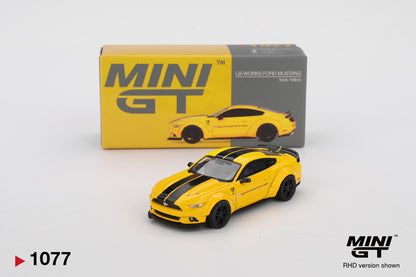 BOX of LB-WORKS FORD MUSTANG Triple Yellow 1:64 scale model car - Mini GT