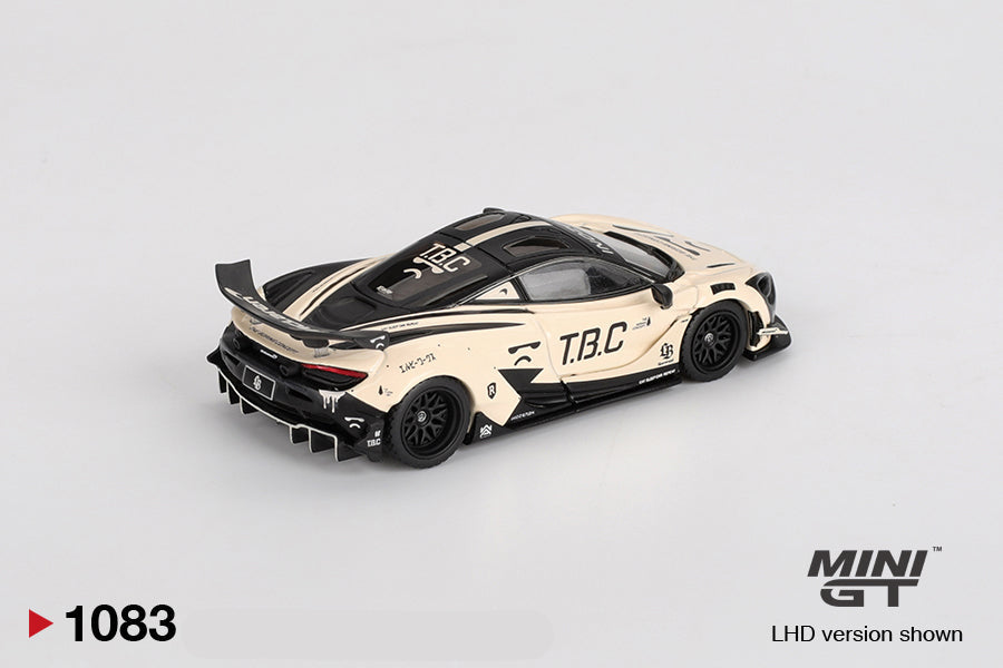 back perspective view of McLaren 720S LB★Works The Boring Concept 1:64 scale model car - Mini GT