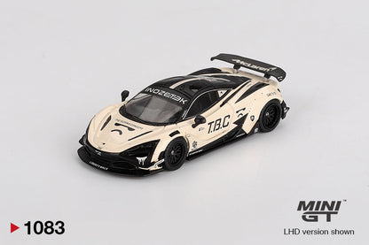 front perspective view of McLaren 720S LB★Works The Boring Concept 1:64 scale model car - Mini GT