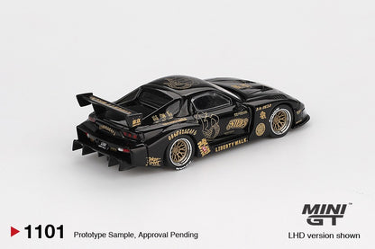 back perspective of Mazda RX-7 FD LB - Super Silhouette 1:64 scale model car - Mini GT