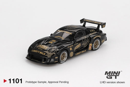 front perspective view of Mazda RX-7 FD LB - Super Silhouette 1:64 scale model car - Mini GT
