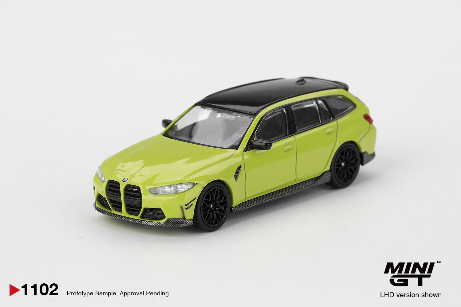 BMW M3 M Performance Touring Sao Paulo Yellow 1:64 diecast model car by Mini GT (MGT01102) - Box