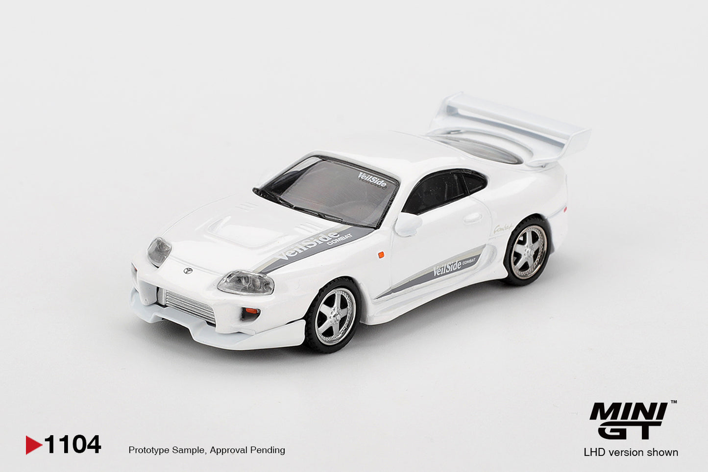 Toyota Supra VeilSide Combat V-I White 1:64 Mini GT - front