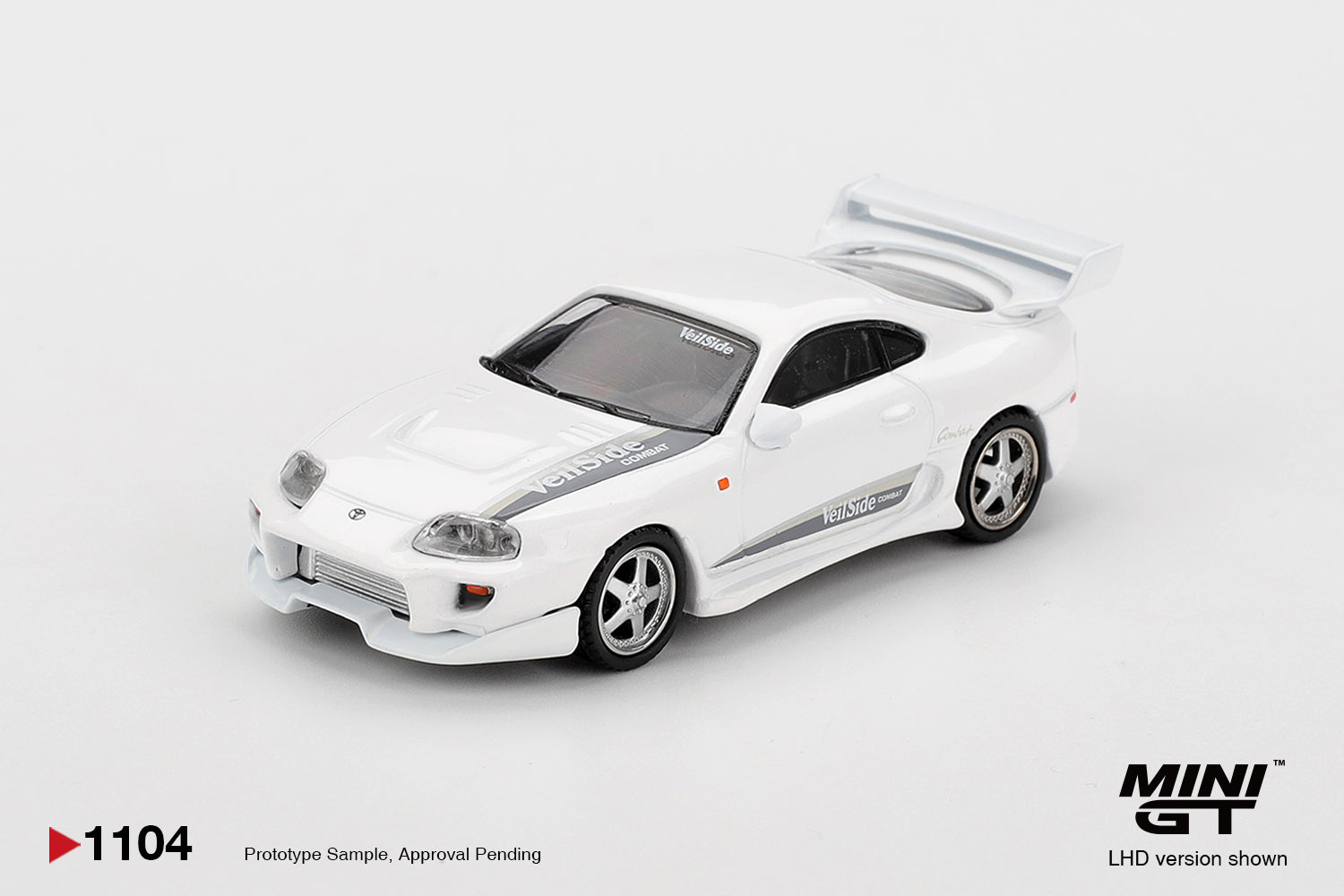 Toyota Supra VeilSide Combat V-I White 1:64 Mini GT - front