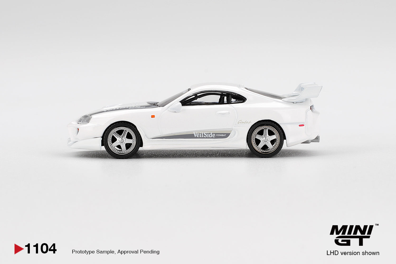 Toyota Supra VeilSide Combat V-I White 1:64 Mini GT - side