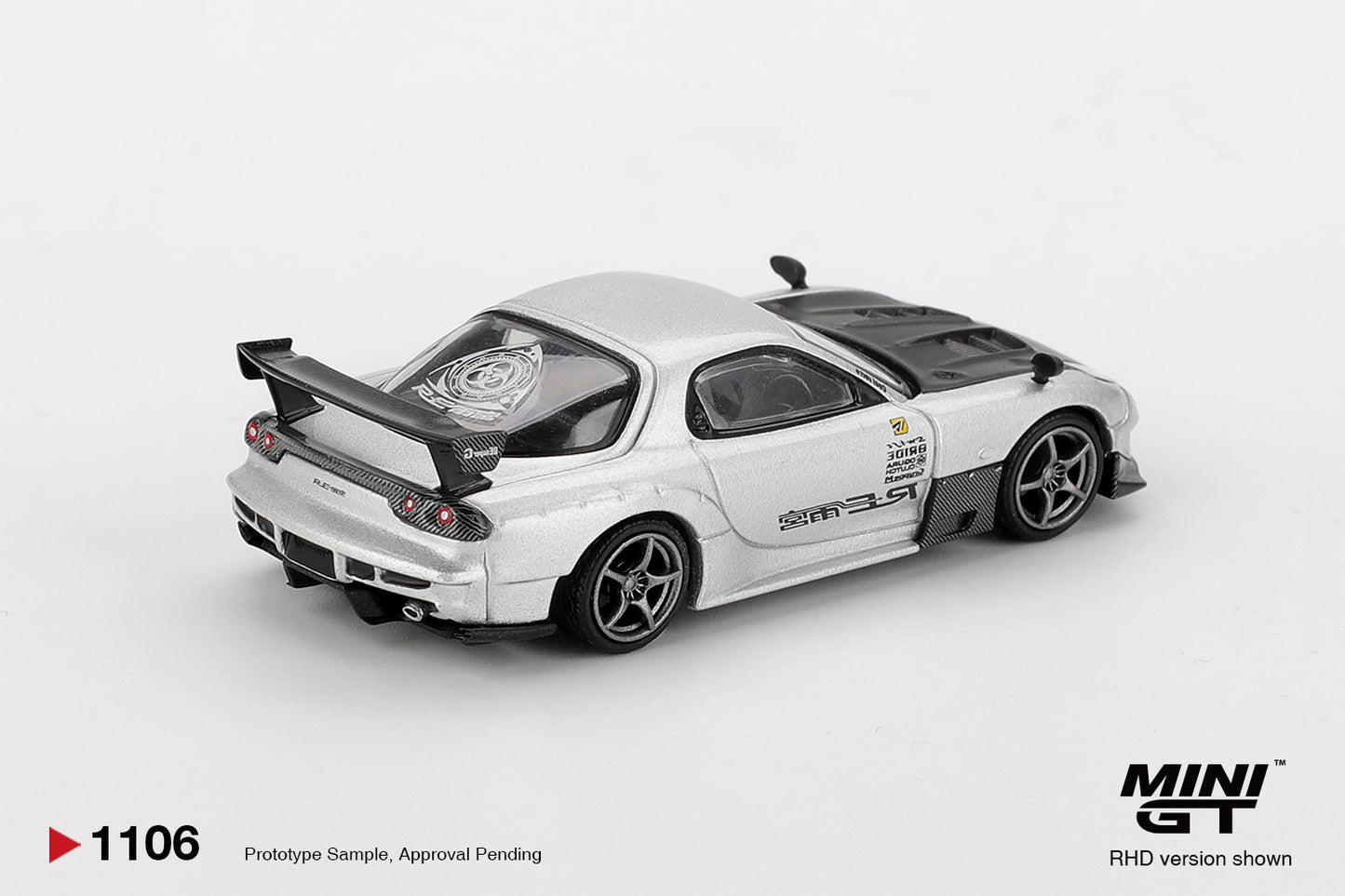 Mazda RX-7 RE-Amemiya Silver Metallic 1:64 scale model car - Mini GT