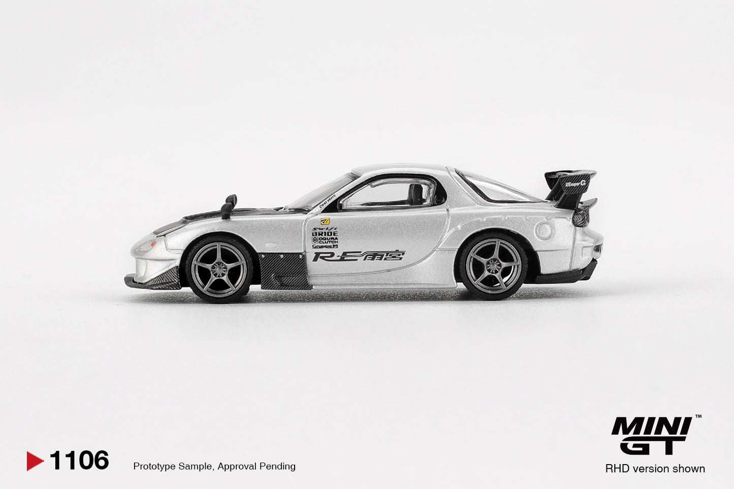 Mazda RX-7 RE-Amemiya Silver Metallic 1:64 scale model car - Mini GT