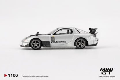 Mazda RX-7 RE-Amemiya Silver Metallic 1:64 scale model car - Mini GT