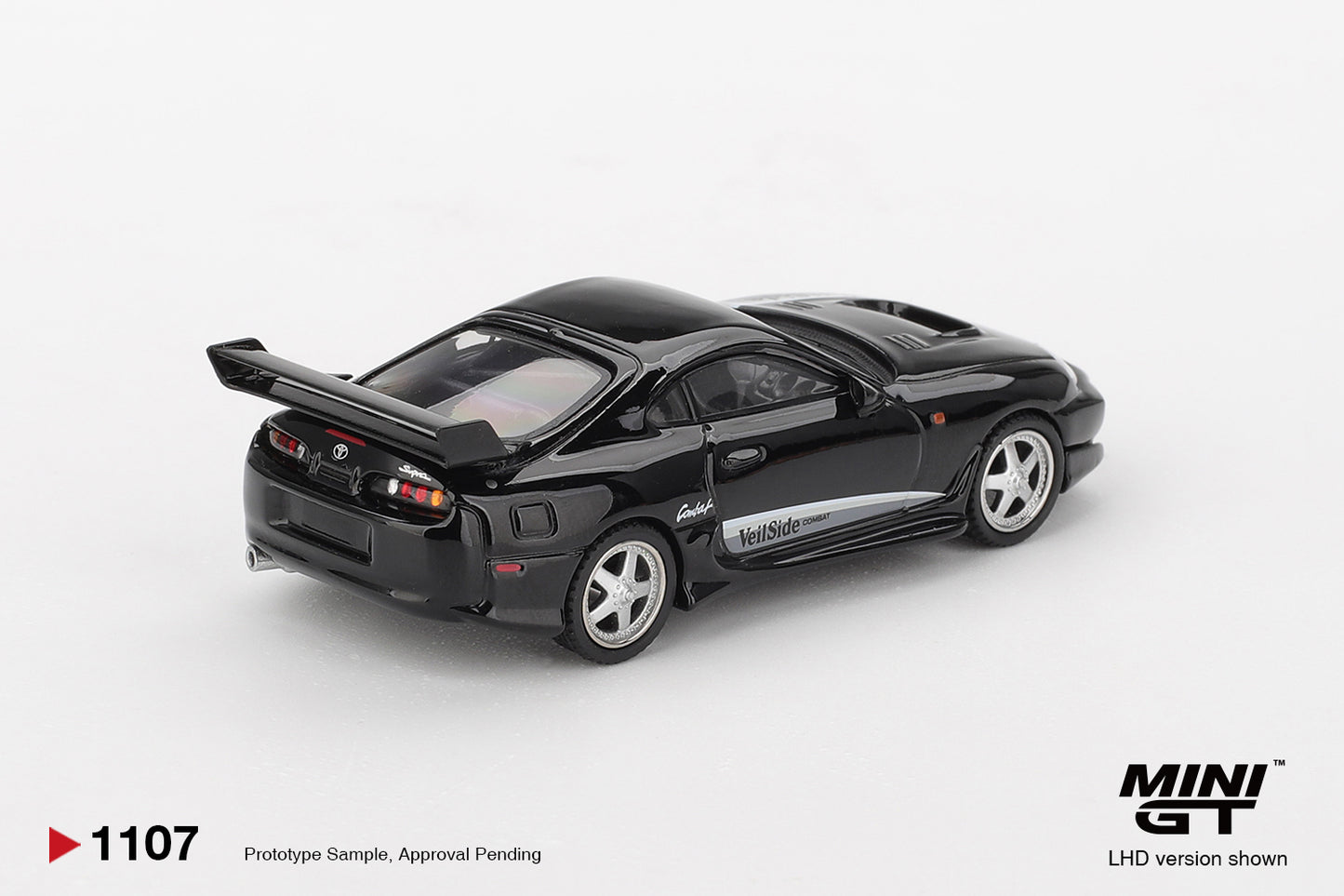 Toyota Supra VeilSide Combat V-II Black 1:64 Mini GT - rear
