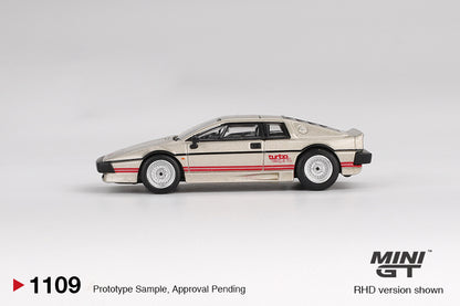 Lotus Esprit Turbo Metallic Silver 1:64 scale model car - Mini GT