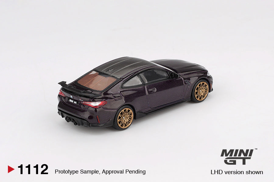 BMW M4 M-Performance (G82) Daytona Violet 1:64 diecast model car by Mini GT (MGT01112) - Box