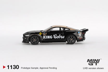 side view of Shelby GT500 Dragon Snake Concept Black/Gold 1:64 scale model car - Mini GT