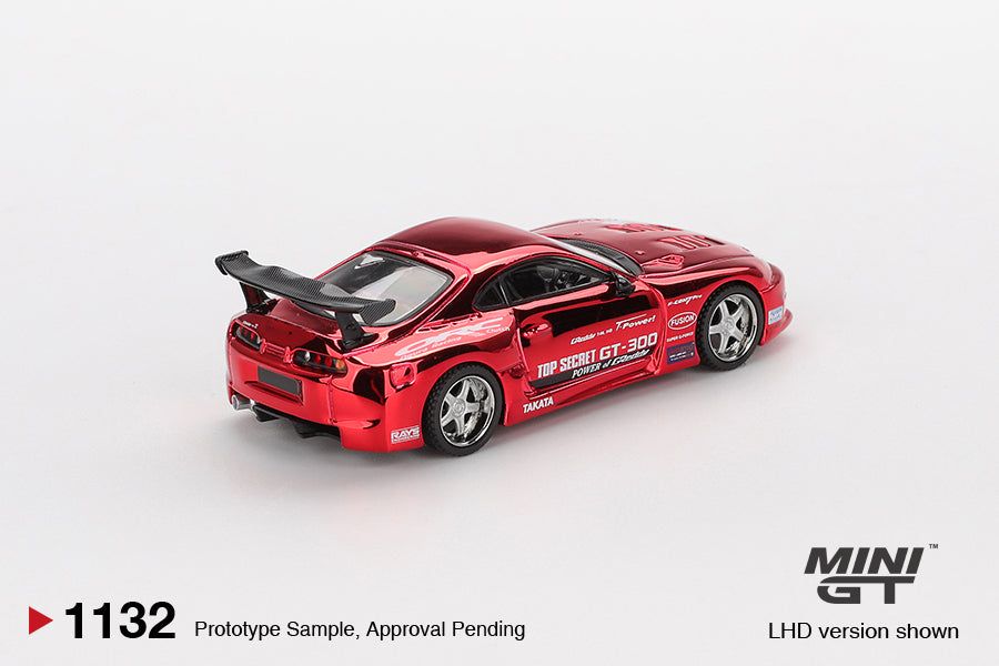 Toyota Supra A80 Top Secret GT-300 Red Chrome 1:64 Mini GT - rear