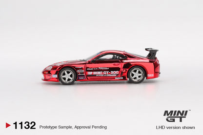Toyota Supra A80 Top Secret GT-300 Red Chrome 1:64 Mini GT - side