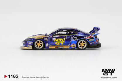 Nissan LB-Super Silhouette S15 Silvia #555 Liberty Walk 2025 Formula Drift Halloween Special 1:64 diecast model car by Mini GT (MGT01185) - Front Perspective