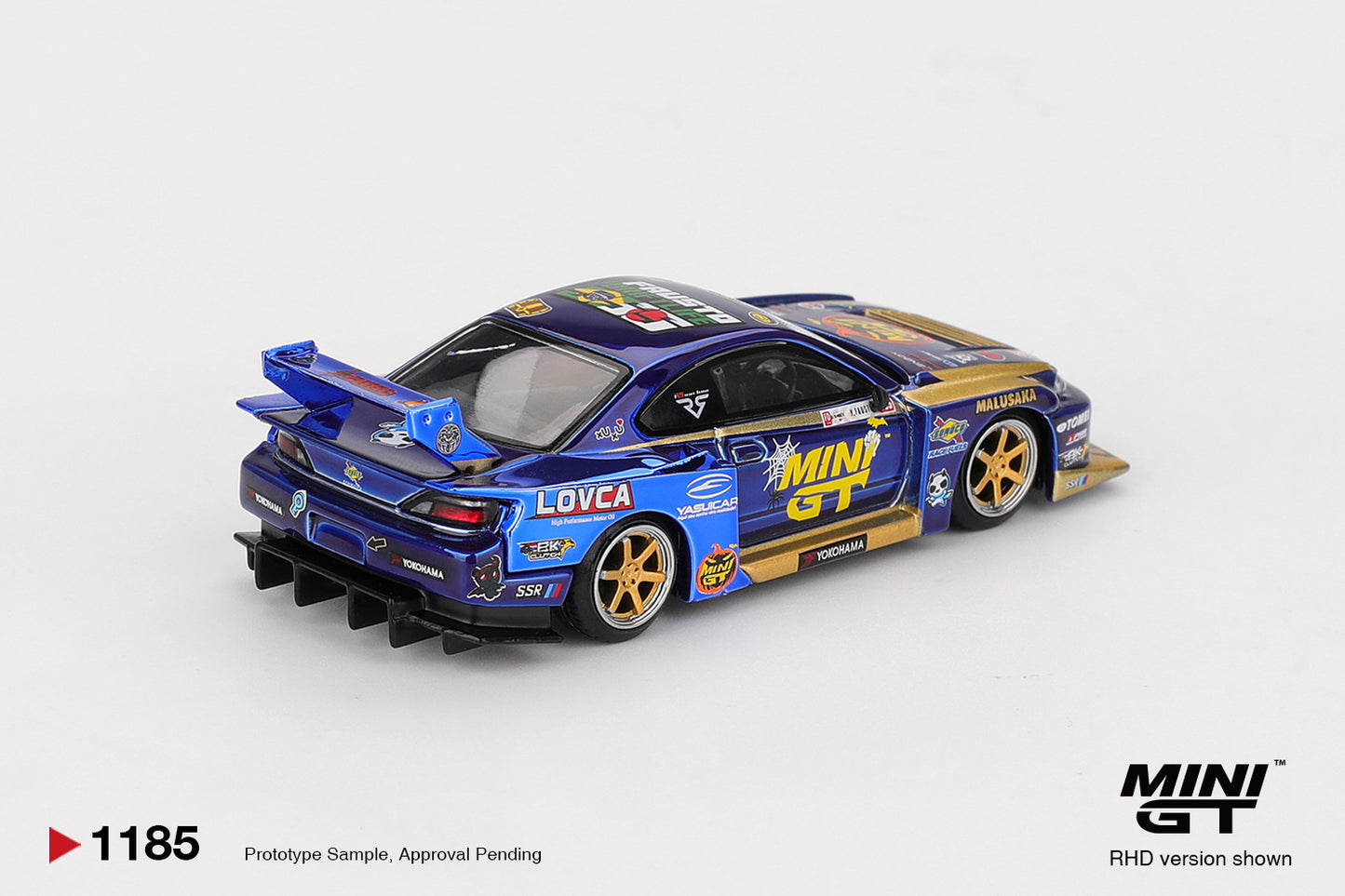 Nissan LB-Super Silhouette S15 Silvia #555 Liberty Walk 2025 Formula Drift Halloween Special 1:64 diecast model car by Mini GT (MGT01185) - Back Perspective