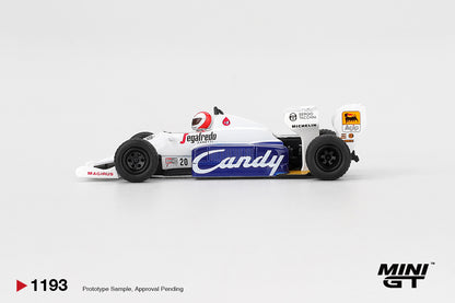 Toleman TG184 #20 Johnny Cecotto 1984 Monaco GP 1:64 Mini GT - side