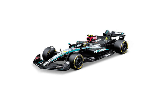 Mercedes AMG W-15 Formula 1 2024 Lewis Hamilton 1:43 scale model car with Acrylic case - Bburago