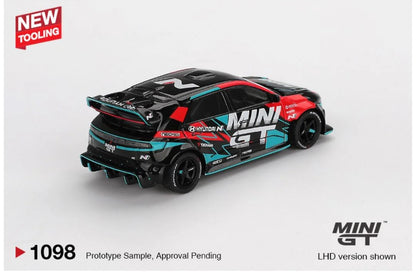 back perspective view of Hyundai Ioniq 5 N MINI GT RS-01T 2025 Tokyo Auto Salon LHD 1:64 Scale Model Car – Mini GT (Product Code: MGT01098)