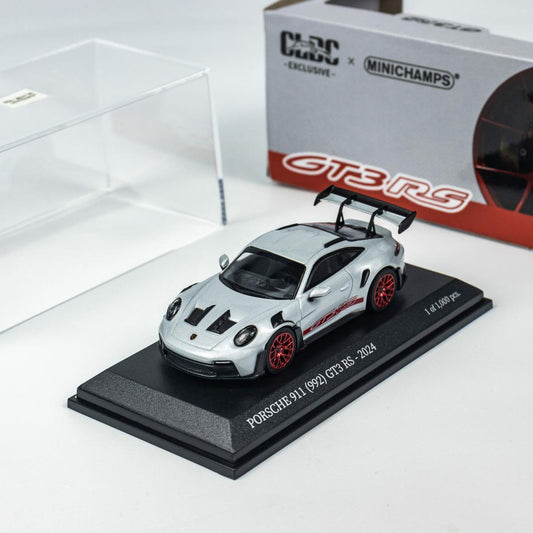 Porsche 911 (992) GT3 RS - 2024gray metallic w red Decor by Minichamps (Cldc exclusive) (64306211)