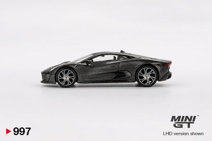 Side view of Jaguar C-X75 Test car 1:64 scale model car - Mini GT