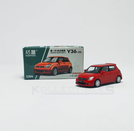 Suzuki Swift Gen-1 Red 1:64 scale model car - Xcartoys x Poprace