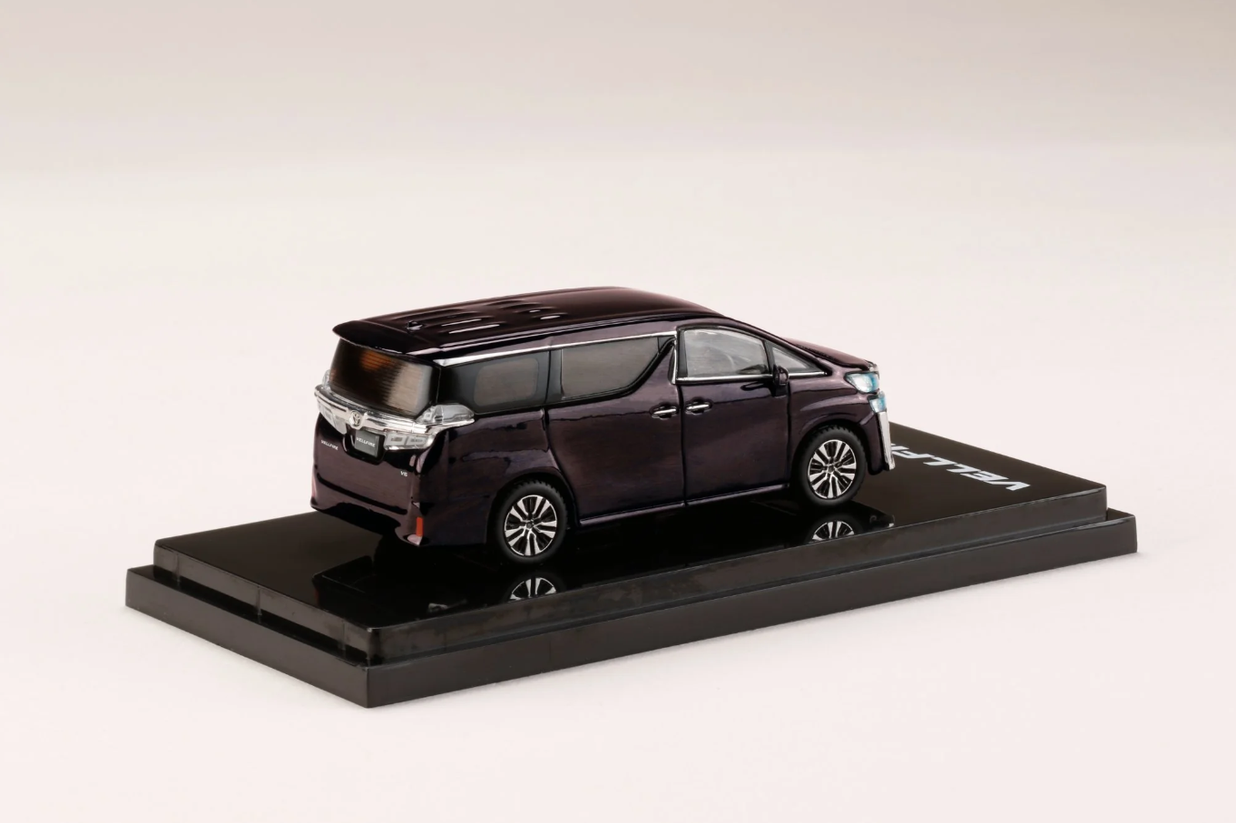 Back perspective view of both the front and the side 1:64 TOYOTA VELLFIRE by 
Hobby Japan
