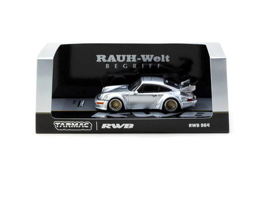 Porsche RWB 964 Silver 1:64 Scale Model Car – Tarmac Works (Product Code: T64-037-SL)