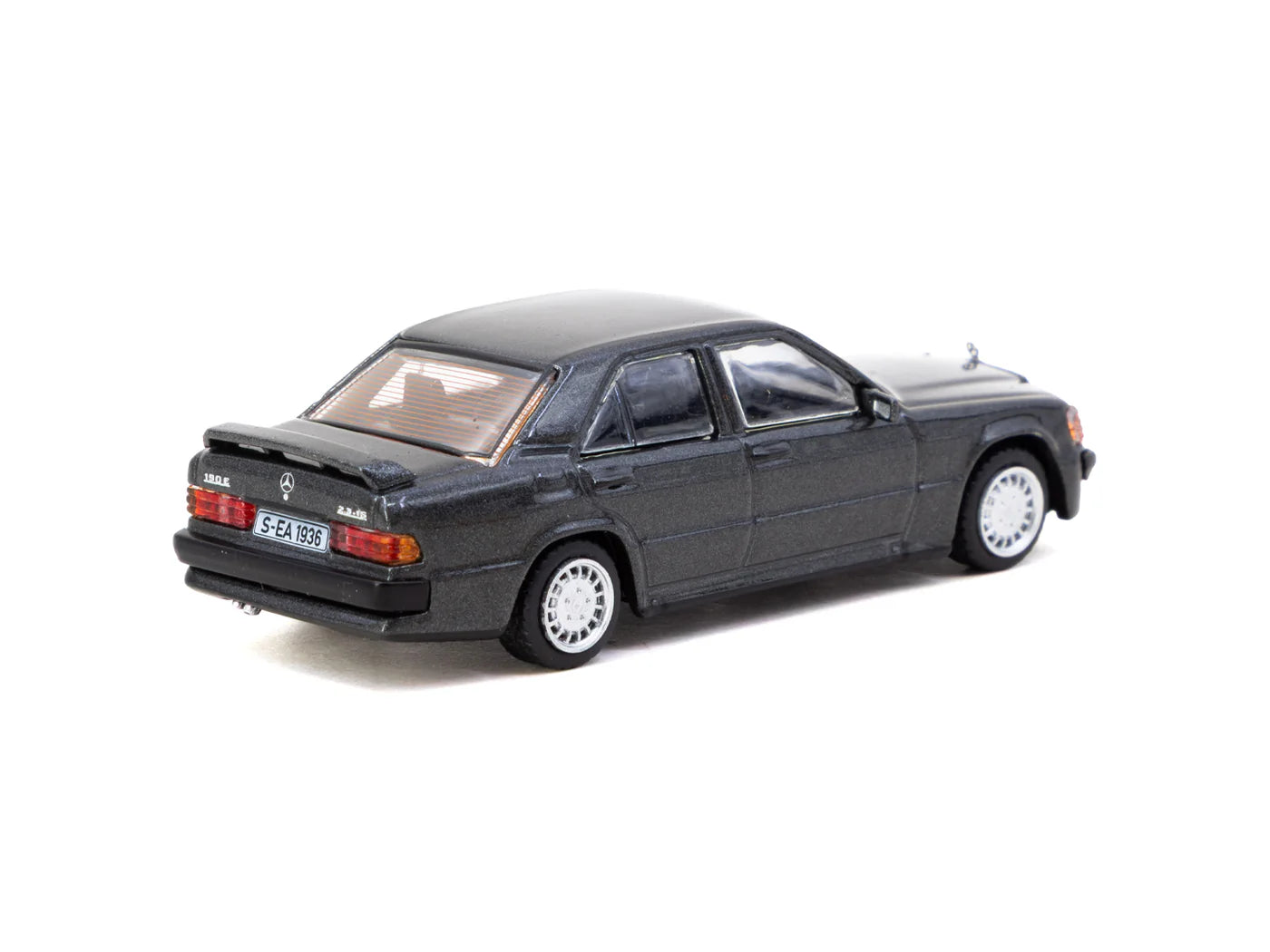 Model car of a black Mercedes-Benz on a white background