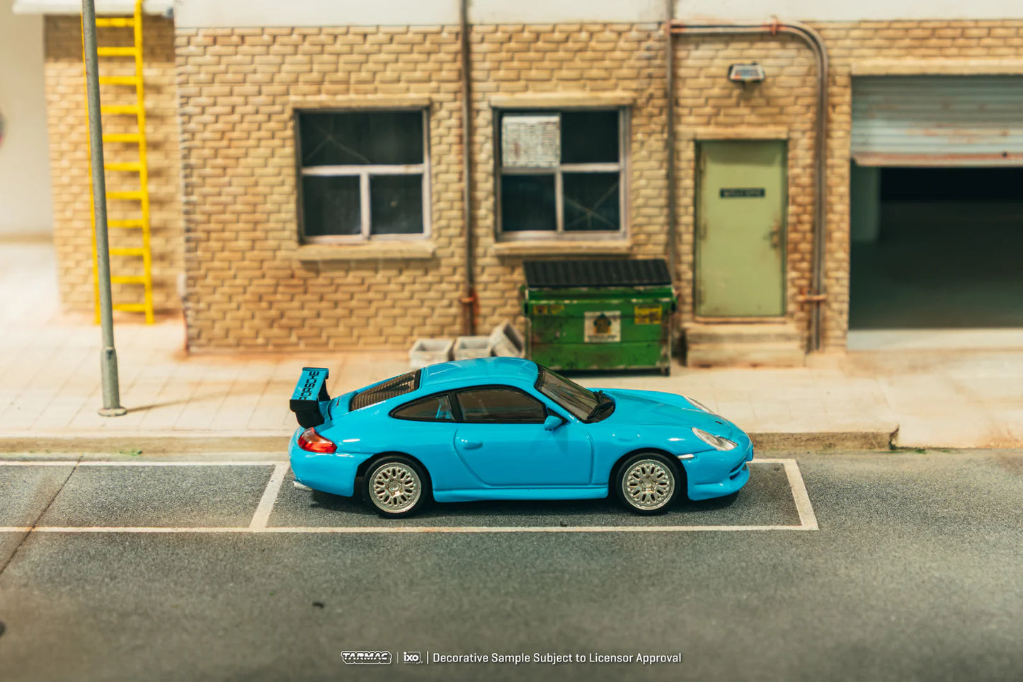 Porsche 911 GT3 (type 996) Light Blue 1:64 scale model car - Tarmac Works X iXO Models GLOBAL64
