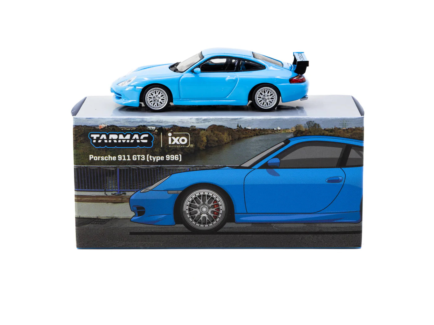 Porsche 911 GT3 (type 996) Light Blue 1:64 Scale Model Car – Tarmac Works X iXO Models GLOBAL64 (Product Code: T64G-069-BL)
