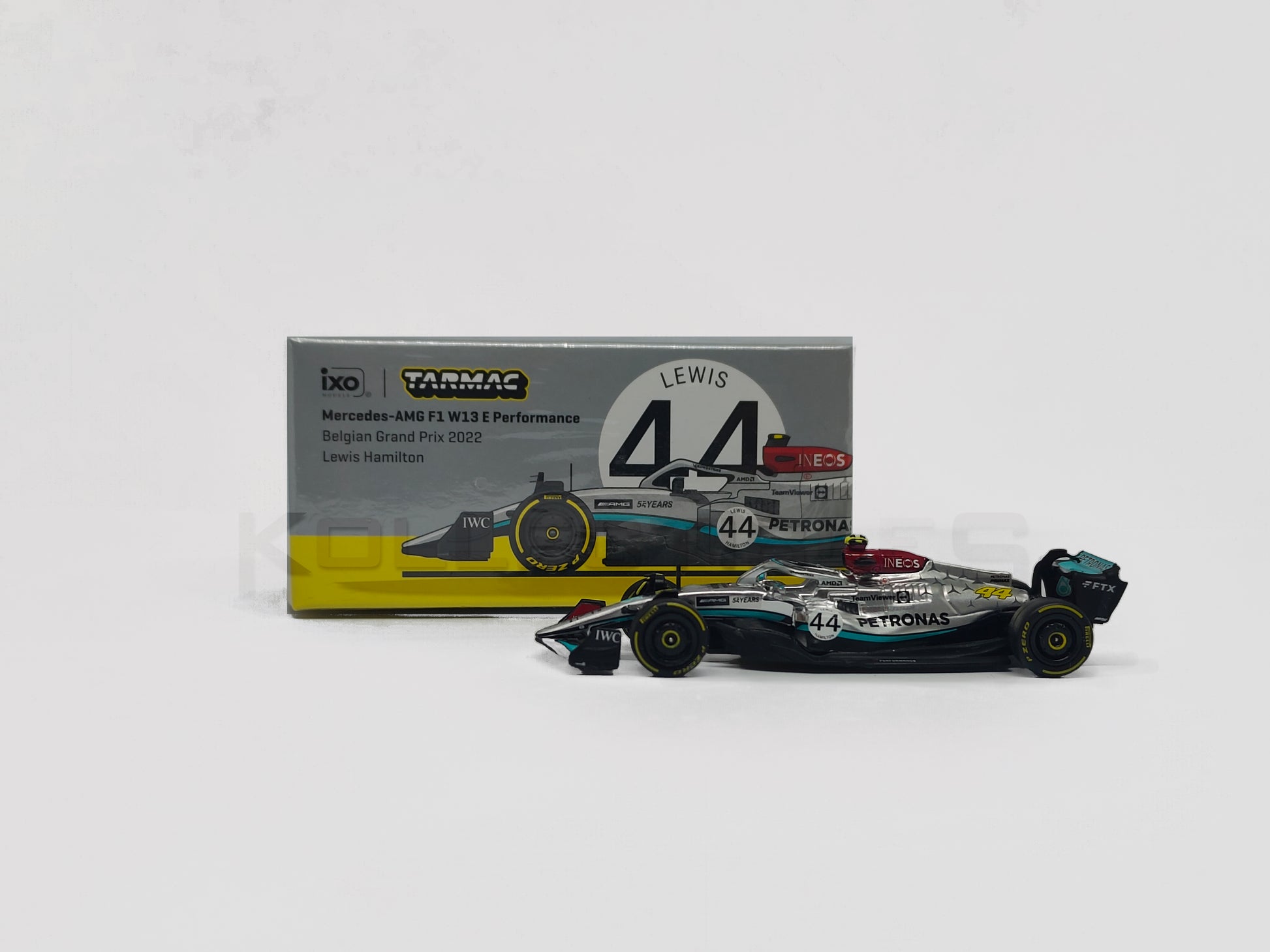 Mercedes Benz - AMG F1 W13E Performance Belgian Grand Prix 2022 1:64 scale model car by Tarmac Works