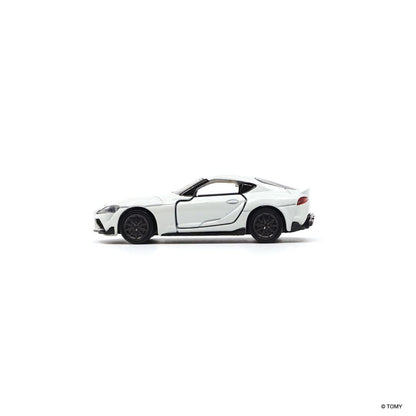 Toyota GR Supra white 1:64 scale model car - Tomica premium