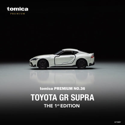 Toyota GR Supra white 1:64 scale model car - Tomica premium