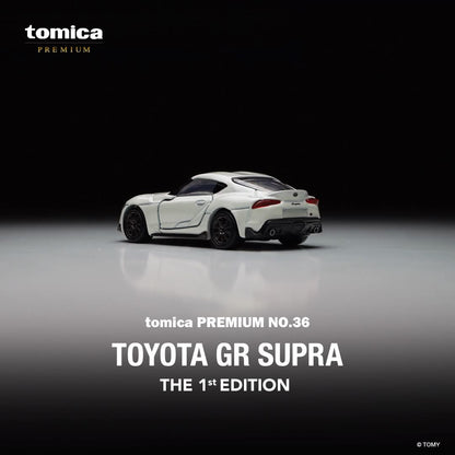 Toyota GR Supra white 1:64 scale model car - Tomica premium