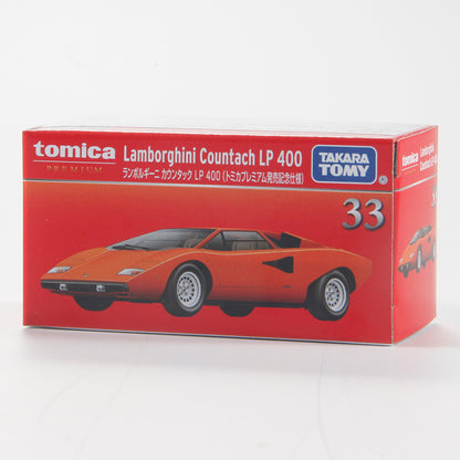 box of Lamborghini Countach LP 400 ORANGE 24 1:64 scale model car - Tomica premium