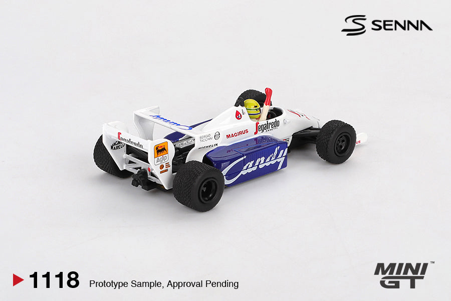 Mini GT 1:64 Toleman TG184 #19 Ayrton Senna 1984 Monaco Grand Prix diecast model view 2
