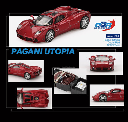 Pagani Utopia Dubai Red 1:64 scale model car - BBR models