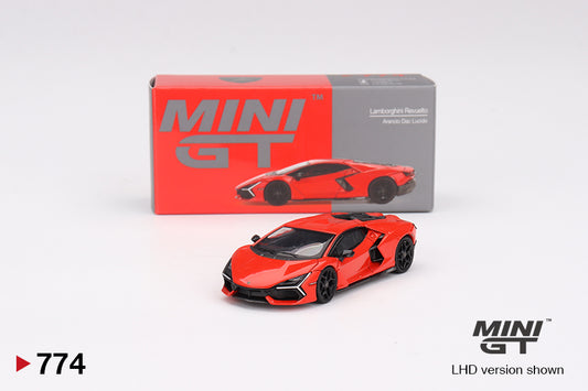 Lamborghini Revuelto Arancio Dac Lucido 1:64 scale model car - Mini GT with box