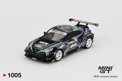Front perspective view of Toyota GR86 HKS TYPE R 2022 Tokyo Auto Salon 1:64 scale model car - Mini GT