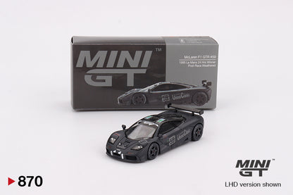 McLaren F1 GTR #59 1995 Le Mans 24Hr Winner Post-Race Weathered 1:64 scale model car - Mini GT Mini GT